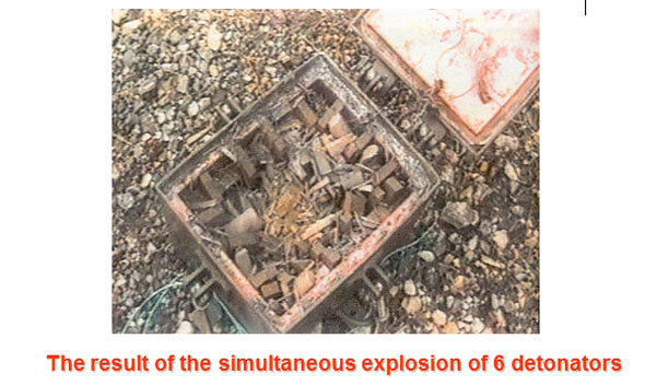 Vas 5 special container after explosion 6 detonators