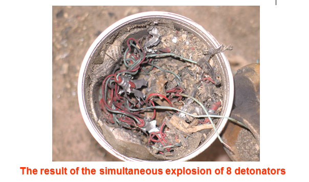 8 detonators after explosion