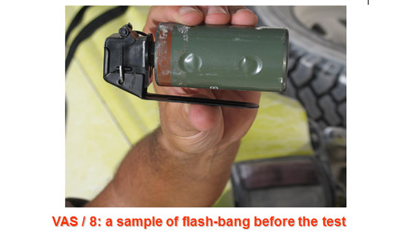 vas 8 a sample  of flash bang  before the test